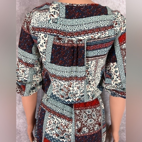 Mossimo Patchwork Print Cute Romper, w/Ruffled Hem. Sz XS - Picture 5 of 8